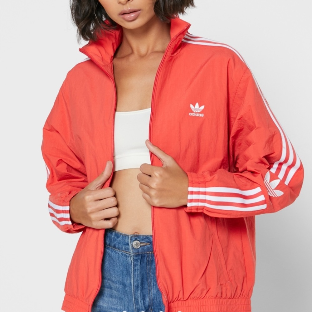 ADIDAS ORANGE LOGO LOCK UP TRACK JACKET